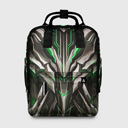 Рюкзак женский Зелёная кибер броня модерн, цвет: 3D-принт