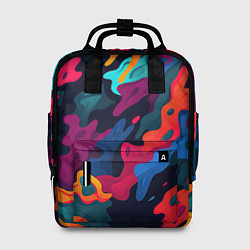 Рюкзак женский Яркая абстракция в виде камуфляжа, цвет: 3D-принт