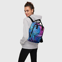 Рюкзак женский Абстрактные неоновые линии, цвет: 3D-принт — фото 2