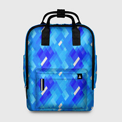 Рюкзак женский Синее пиксельное полотно, цвет: 3D-принт