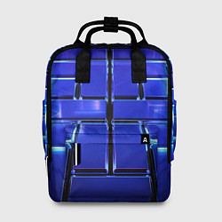 Рюкзак женский Синие плиты с неоном, цвет: 3D-принт