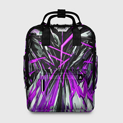 Рюкзак женский Череп и фиолетовые полосы, цвет: 3D-принт