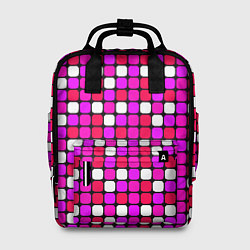 Женский рюкзак Розовые и белые квадраты