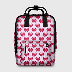Женский рюкзак Двойное сердце на розовом фоне