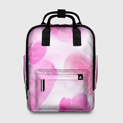 Рюкзак женский Розовые сердечки акварель, цвет: 3D-принт