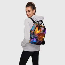 Рюкзак женский Неоновые светящиеся грибы, цвет: 3D-принт — фото 2