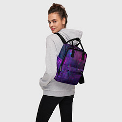 Рюкзак женский Неоновые огни квадратов, цвет: 3D-принт — фото 2
