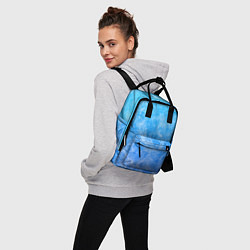 Рюкзак женский Дым на голубом фоне, цвет: 3D-принт — фото 2