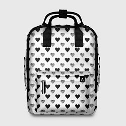 Рюкзак женский Черно-белые сердечки, цвет: 3D-принт
