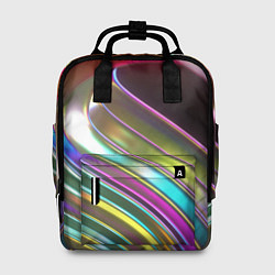 Рюкзак женский Неоновый крученный металл разноцветный, цвет: 3D-принт