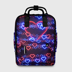 Рюкзак женский Оковы-сердца, красная половинка, цвет: 3D-принт