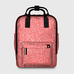 Рюкзак женский Школьный розовый паттерн, цвет: 3D-принт
