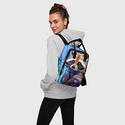 Рюкзак женский Мультяшный енот, цвет: 3D-принт — фото 2