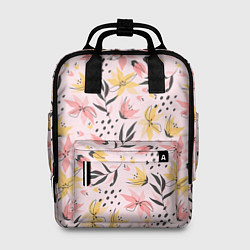 Рюкзак женский Абстрактный паттерн с цветами, цвет: 3D-принт