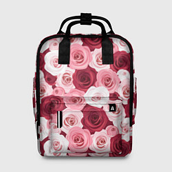 Рюкзак женский Красные и розовые розы, цвет: 3D-принт