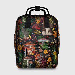 Рюкзак женский Фон с лесными грибами, цвет: 3D-принт