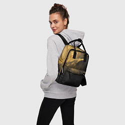 Рюкзак женский Золотое напыление на черном, цвет: 3D-принт — фото 2