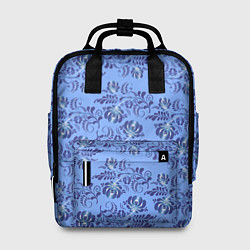 Женский рюкзак Узоры гжель на голубом фоне