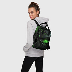 Рюкзак женский Металл и зеленый яркий неоновый свет, цвет: 3D-принт — фото 2
