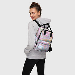 Рюкзак женский Мрамор узор разноцветный, цвет: 3D-принт — фото 2