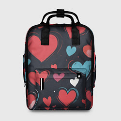 Рюкзак женский Сердечный паттерн, цвет: 3D-принт