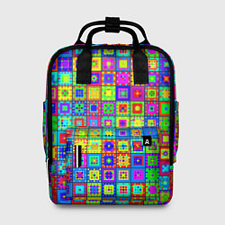 Женский рюкзак Узор из разноцветных квадратов