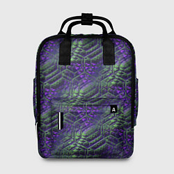 Рюкзак женский Фиолетово-зеленые ромбики, цвет: 3D-принт