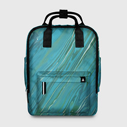 Рюкзак женский Жидкая текстура оттенков морской волны, цвет: 3D-принт