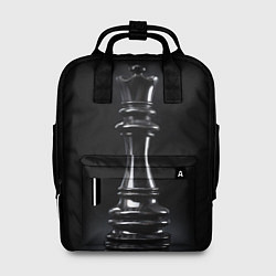 Рюкзак женский Черный ферзь - шахматы, цвет: 3D-принт