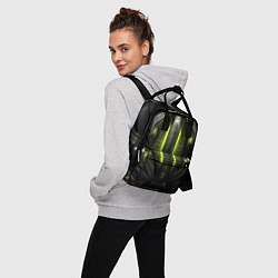 Рюкзак женский Яркая зеленая неоновая киберброня, цвет: 3D-принт — фото 2