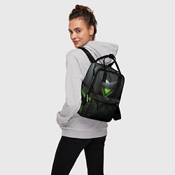 Рюкзак женский Яркая зеленая абстрактная конструкция в стиле nvid, цвет: 3D-принт — фото 2