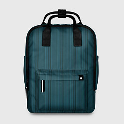 Рюкзак женский Тёмный бирюзовый в полоску, цвет: 3D-принт
