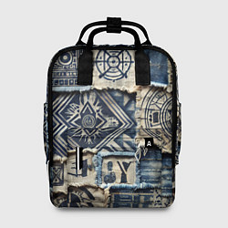 Женский рюкзак Татуировки майя на дениме