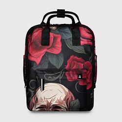 Женский рюкзак Черепа с красными розами