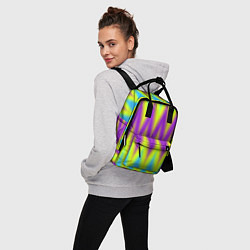 Рюкзак женский Неоновые зигзаги, цвет: 3D-принт — фото 2