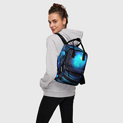 Рюкзак женский Кислотная синяя яркая неоновая абстракция, цвет: 3D-принт — фото 2