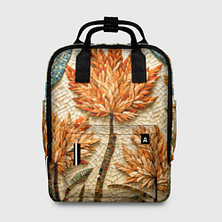 Женский рюкзак Мозаика осенняя листва в теплых тонах