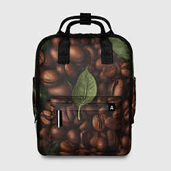 Женский рюкзак Кофейные зёрна с листьями