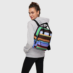 Рюкзак женский Разноцветный полосатый, цвет: 3D-принт — фото 2