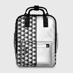 Рюкзак женский Чёрные треугольники на белом фоне, цвет: 3D-принт