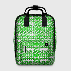 Рюкзак женский Белые плюсики на зелёном фоне, цвет: 3D-принт