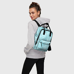 Рюкзак женский Светлый бело-голубой текстура, цвет: 3D-принт — фото 2