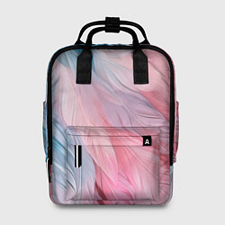 Женский рюкзак Пастельно-голубые и розовые перья