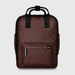 Рюкзак женский Красно-коричневый в чёрные волнистые полосы, цвет: 3D-принт