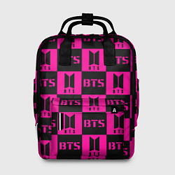 Женский рюкзак BTS pattern pink logo