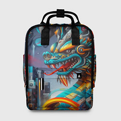 Рюкзак женский Фантастическая композиция с драконом - нейросеть, цвет: 3D-принт