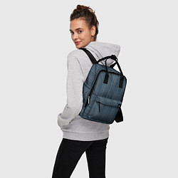 Рюкзак женский Чёрно-синий полосы в горошек, цвет: 3D-принт — фото 2