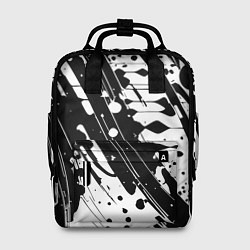 Рюкзак женский Чёрно белая абстракция - кляксы, цвет: 3D-принт