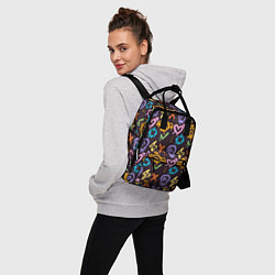 Рюкзак женский Разноцветное граффити узор, цвет: 3D-принт — фото 2