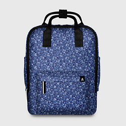 Рюкзак женский Синий в мелкий рисунок, цвет: 3D-принт